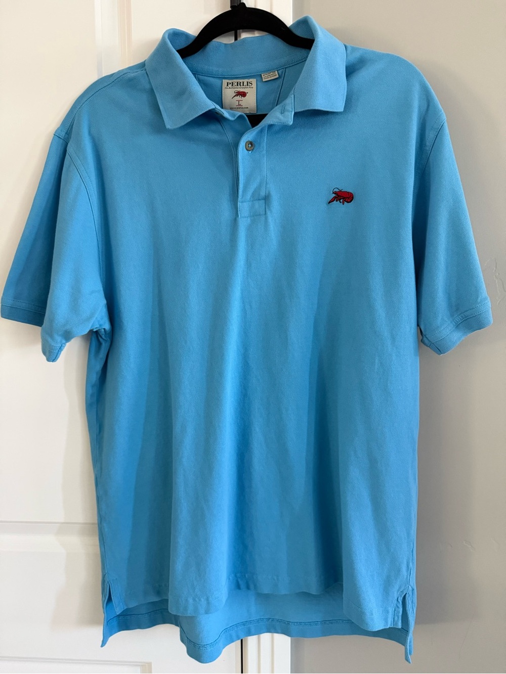 Perlis Classic Light Blue Men’s Polo Shirt, L, worn/washed once